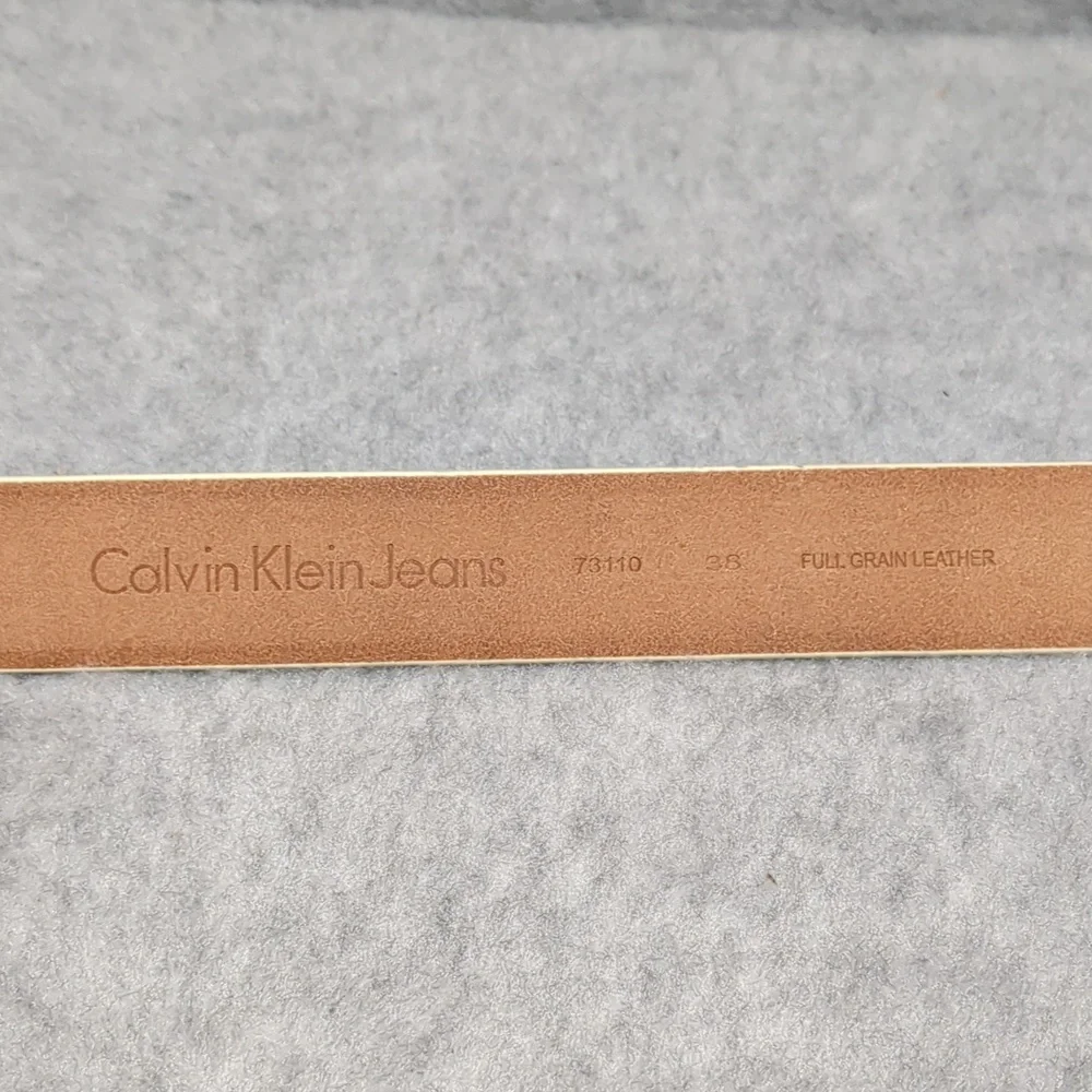 Calvin Klein Cream Leather Belt  women's Size 38